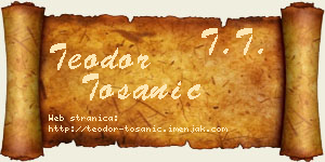 Teodor Tošanić vizit kartica